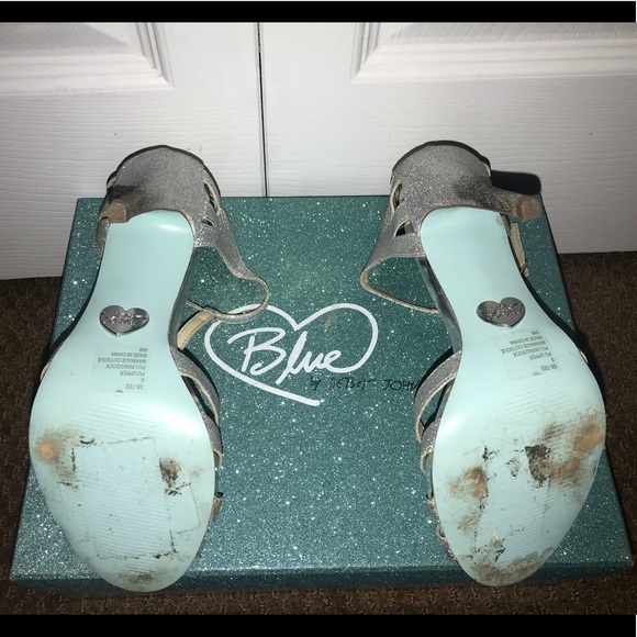 Betsey Johnson Silver Sparkle Heels - Picture 4 of 8